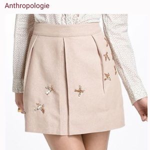 Anthropologie Leifnotes Shimmer Sequin Migration Birds Mini Skirt